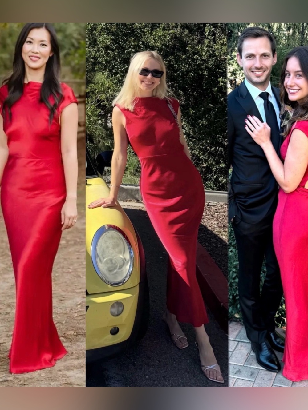 Shona Joy Tatum Cowl Back Maxi Dress Elegant Red Satin Sleeveless Dress Sz 4